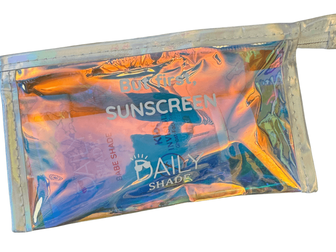 On-the-Go Sunscreen Pouch — Compact Iridescent Kit Bag
