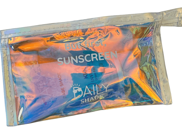 On-the-Go Sunscreen Pouch — Compact Iridescent Kit Bag